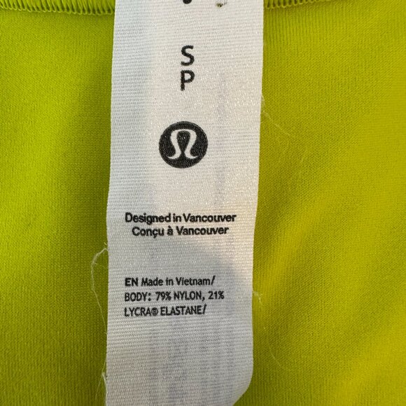 Lululemon Women’s Sz S Wundermost Ultra Soft Nulu tank Bodysuit Lime - Picture 10 of 11